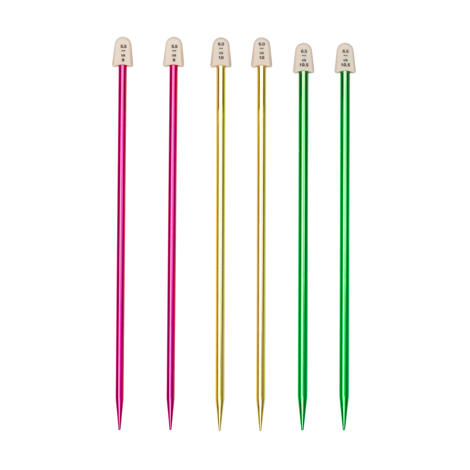 Silvalume 10" Single Point Knitting Needles Set of 3