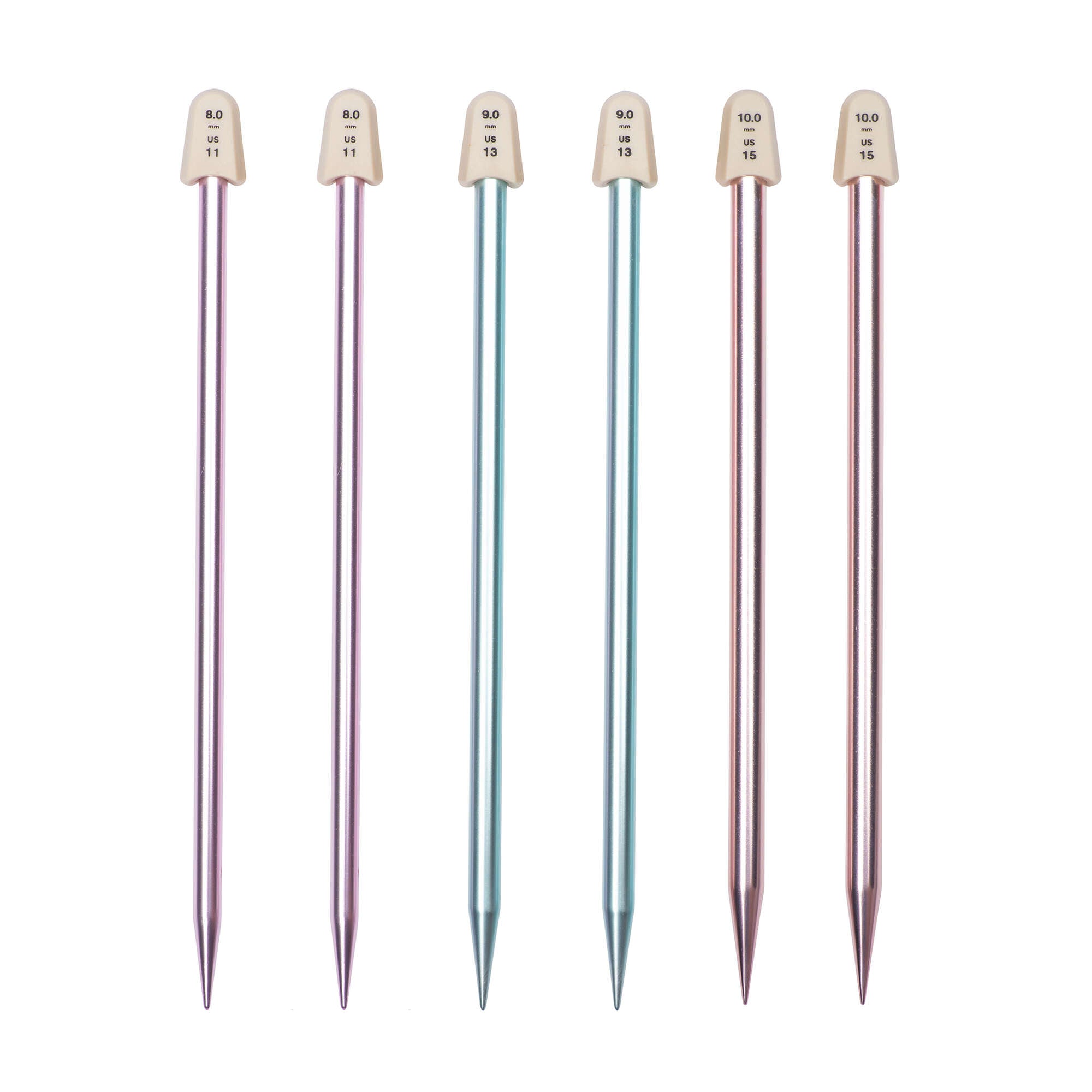 Silvalume 10" Single Point Knitting Needles Set of 3