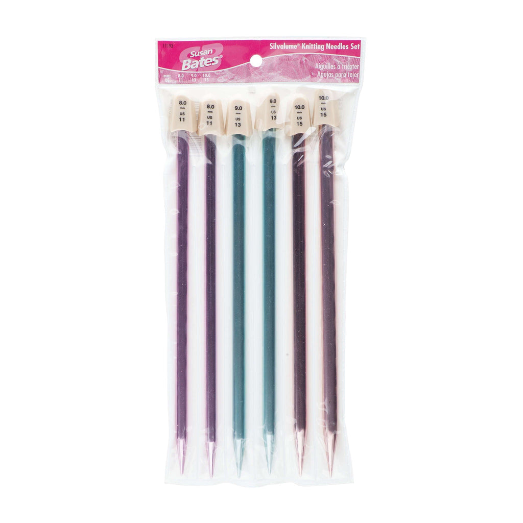 Silvalume 10" Single Point Knitting Needles Set of 3